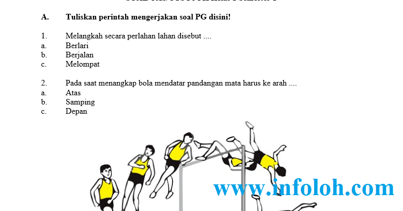 Soal UTS / UAS PJOK Kelas 1 SD Semester 1 Terbaru