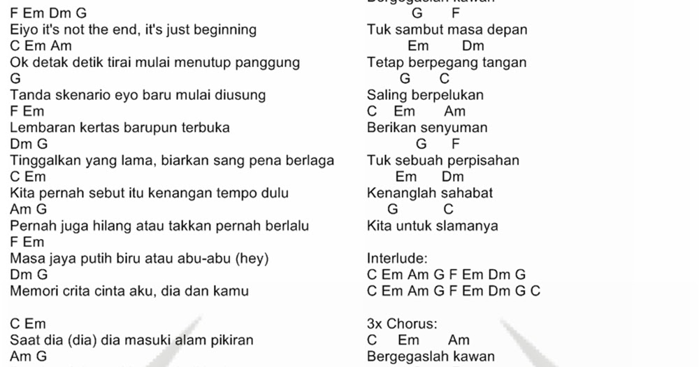 Kunci Gitar Lagu Perpisahan Sekolah Kunci Gitar Terlengkap