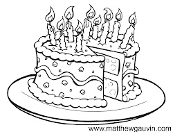 cake line birthday drawing draw drawings children