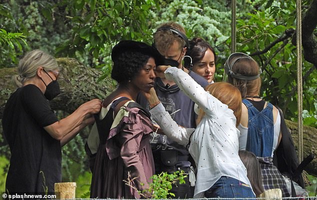 Behind The Scenes: Nikki Amuka-Bird Spotted Filming Persuasion with co