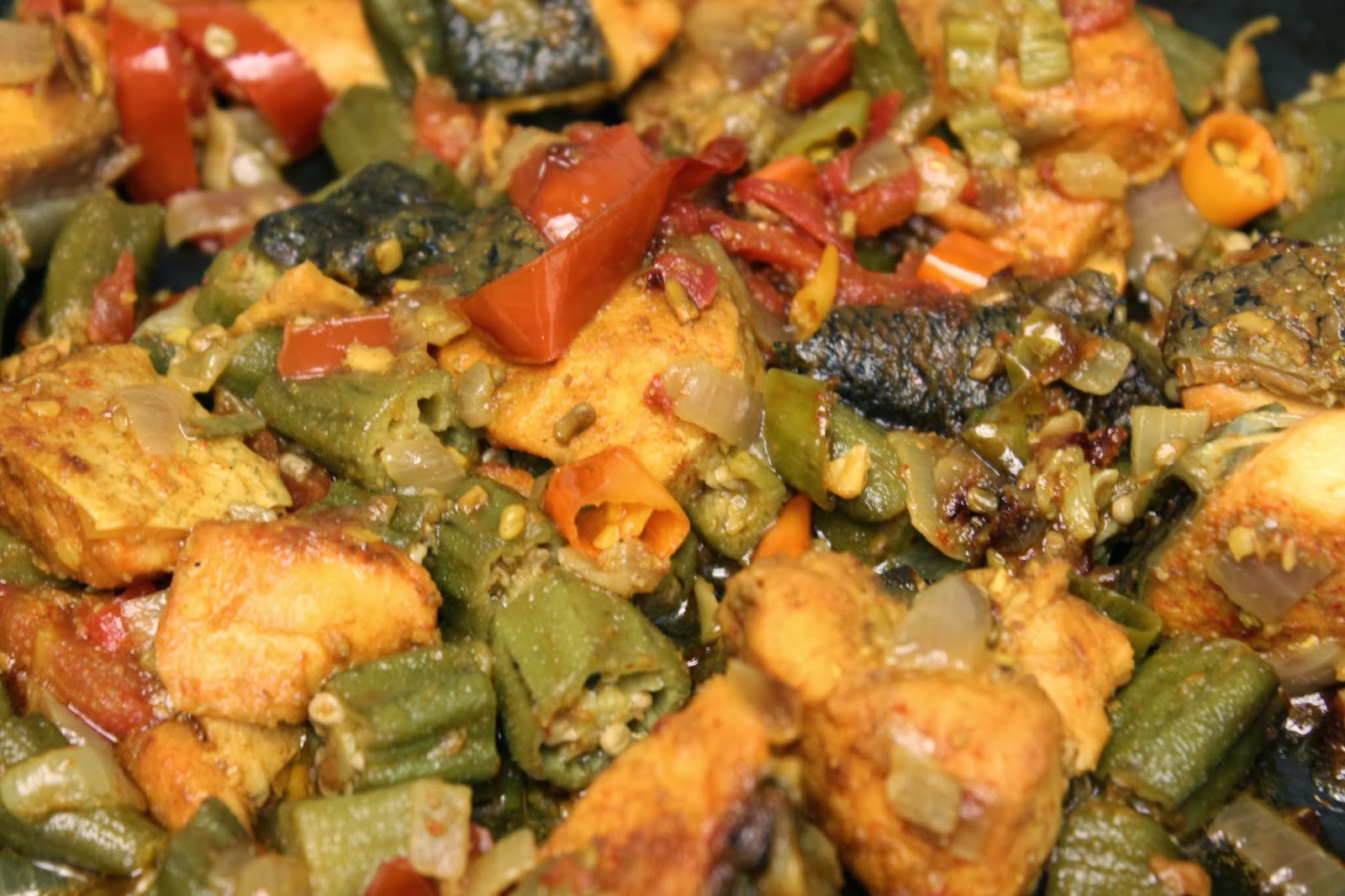 Aparna's Cookbook Salmon with okra