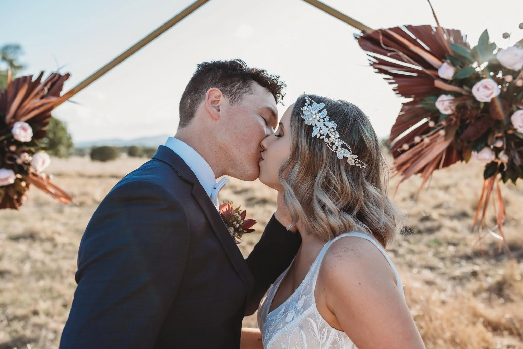 burnt meadow photography mount larcom bohemian rustic country wedding floral design bridal gowns bar catering