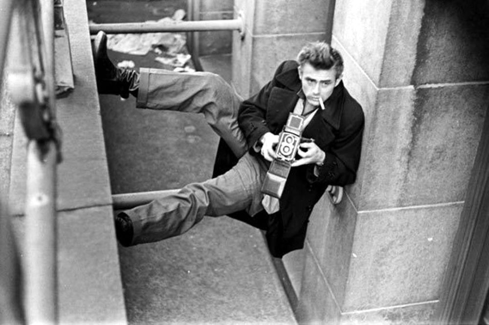 James Dean With His Rolleiflex Photographed by Roy Schatt in New York