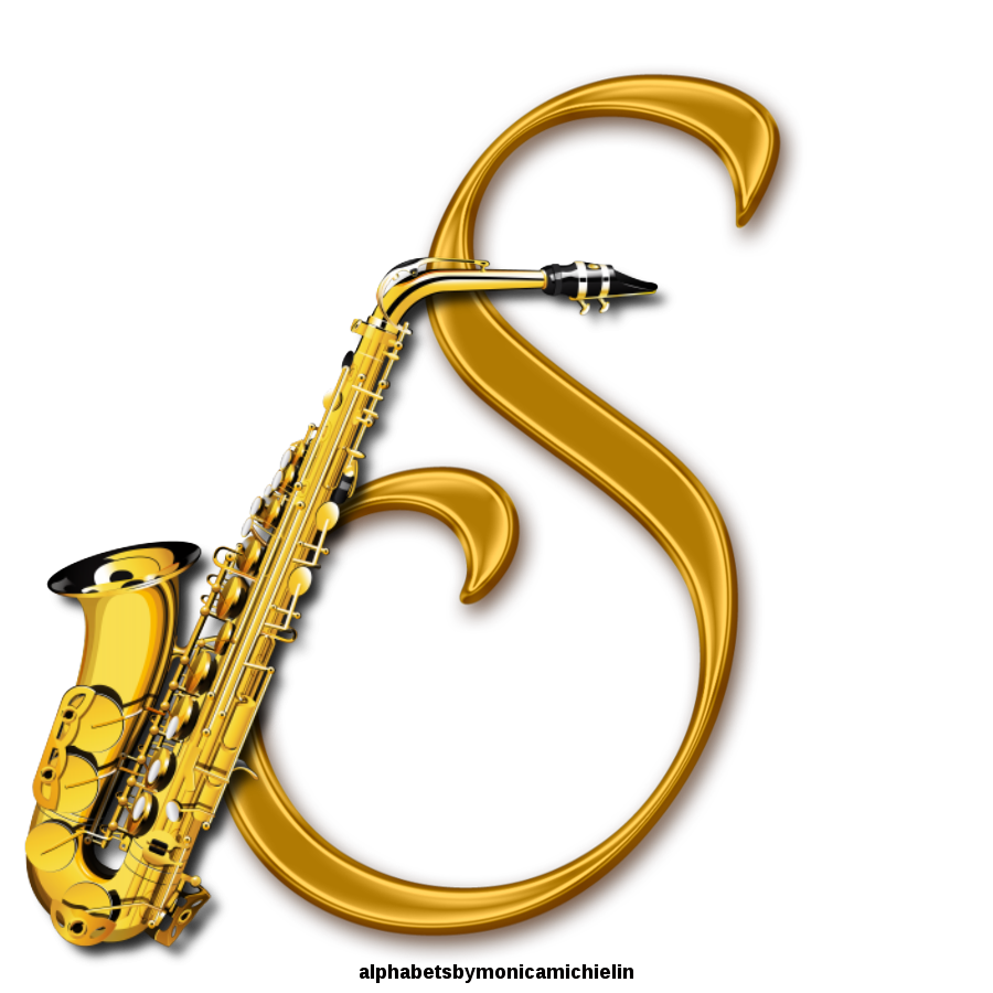M. Michielin Alphabets GOLDEN SAXOPHONE ALPHABET PNG, ALFABETO