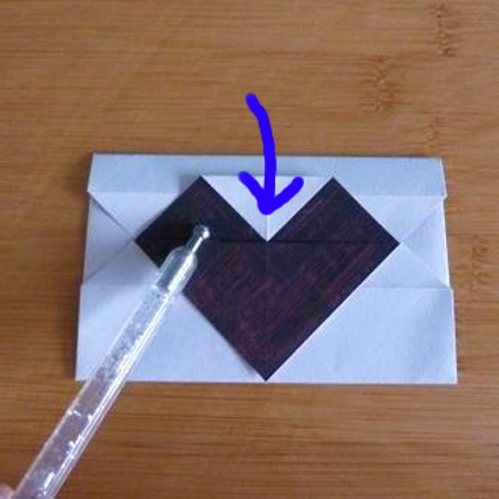 Final Step for making the Origami Heart Envelope paper folding craft craftymarie