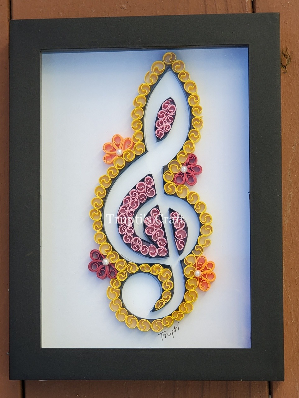 Trupti's Craft Paper Quilling Musical Note Finished Frame