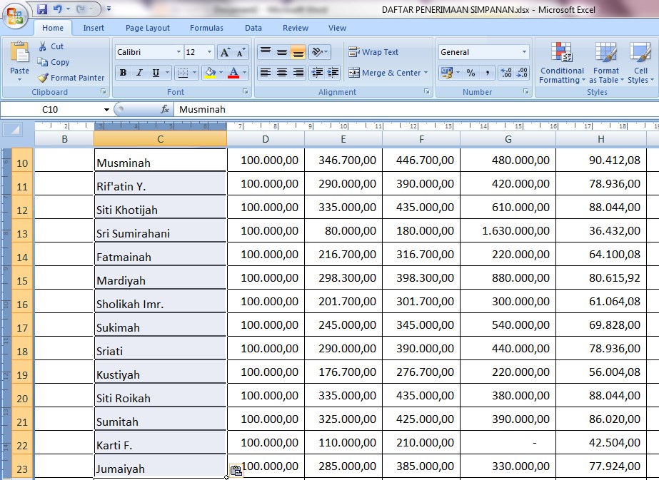 Lebih kecil sama dengan di excel