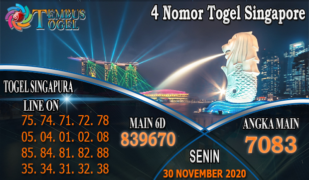 4 Nomor Togel Singapore Hari Senin 30 November 2020