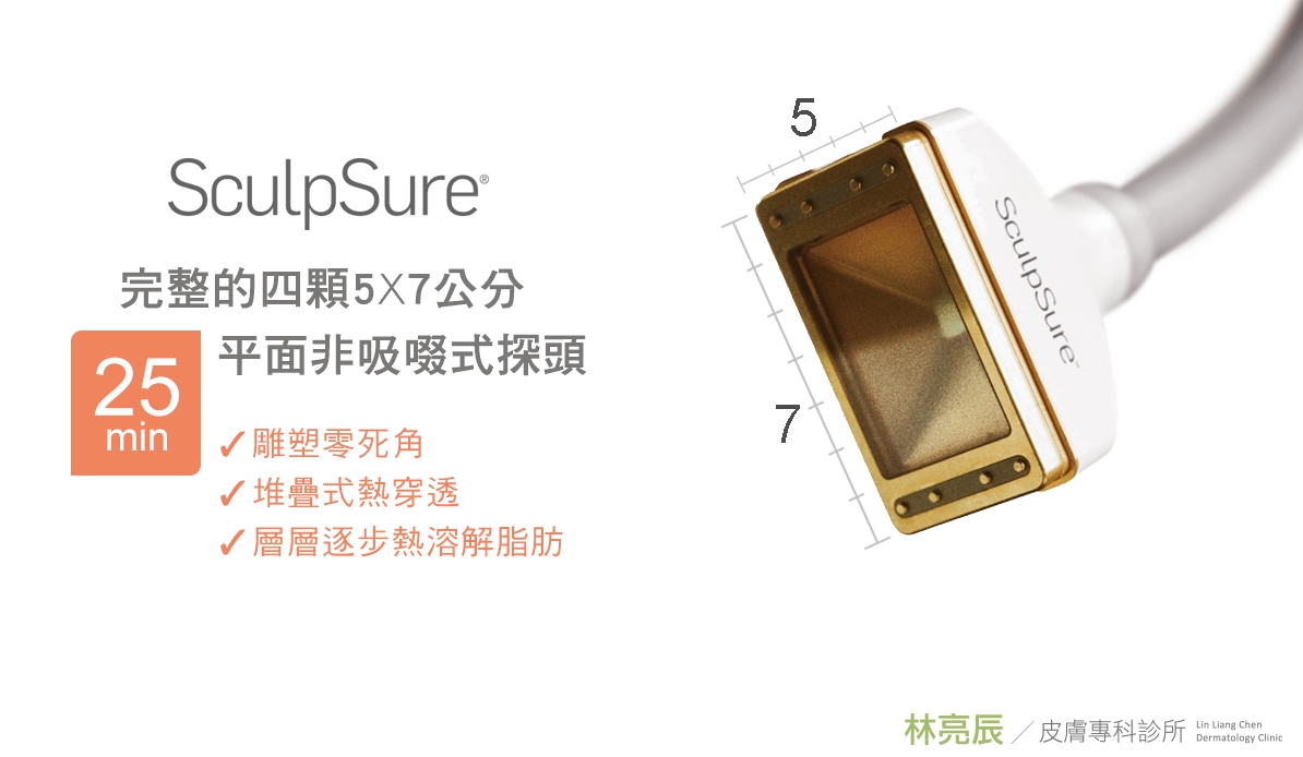 SculpSure絲酷秀雷射體雕體雕減肥好難非侵入式體雕體外雷射溶脂酷熱酷塑冷凍溶脂費用做幾次術後修復價格恢復期平坦小腹腰內肉新竹非侵入式體雕非侵入式溶脂抽脂新竹推薦診所林亮辰皮膚專科診所林亮辰醫師SculpSure新竹台灣部位大腿