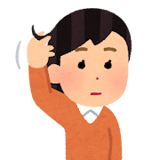 髪の毛に触る人のイラスト(女性)