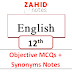 2nd year English Objective MCQs with Answers