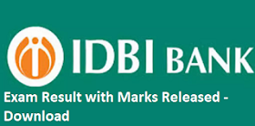 IDBI Bank Recruitment - 920 Executives Online Exam Result with Marks Release - Download
