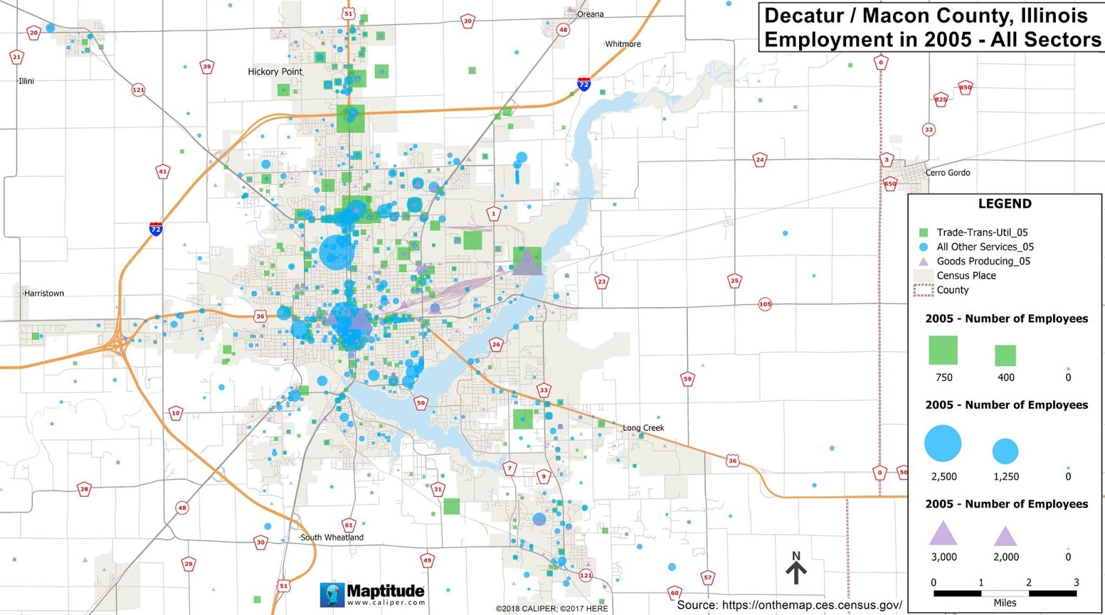 Towns and Nature Decatur, IL Changes in employment