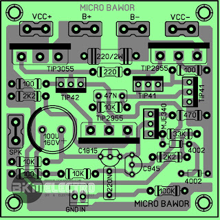 Layout PCB MCRO BAWOR STANDARD Driver amplifier