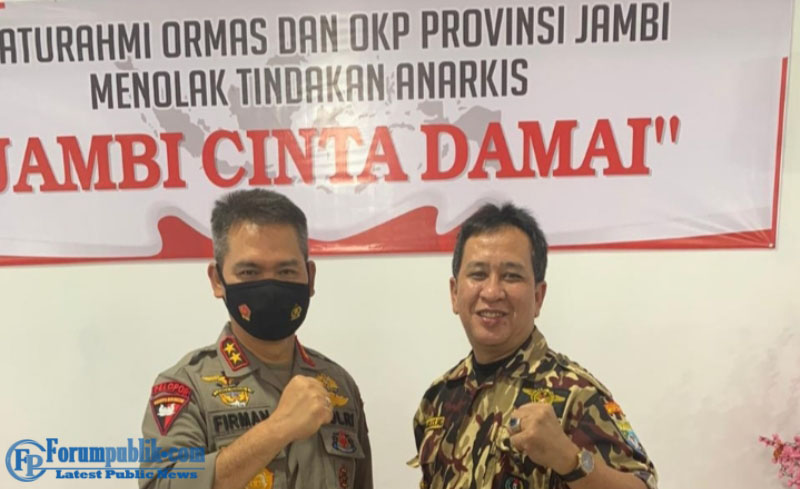 GM FKPPI Jambi Hadiri Silaturahmi Ormas dan OKP Bersama Polda dengan Tema Jambi Cinta Damai