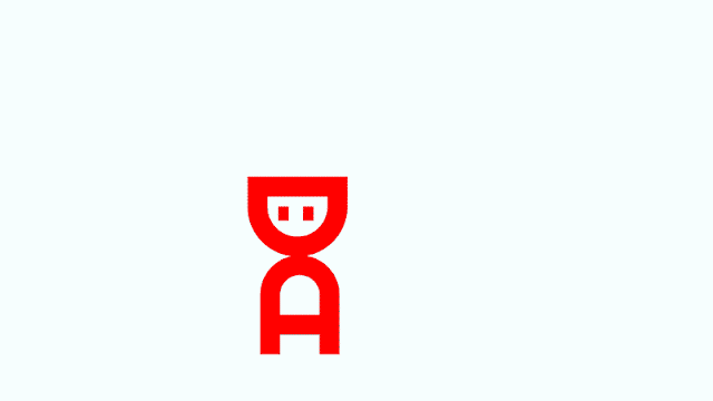 Logo animado de DigitalizArte en color negro con las letras D y A en rojo.