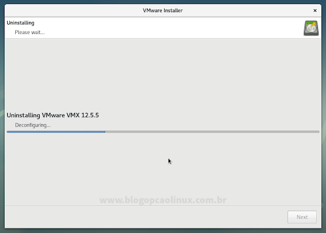 Processo de desinstalação iniciado, aguarde...