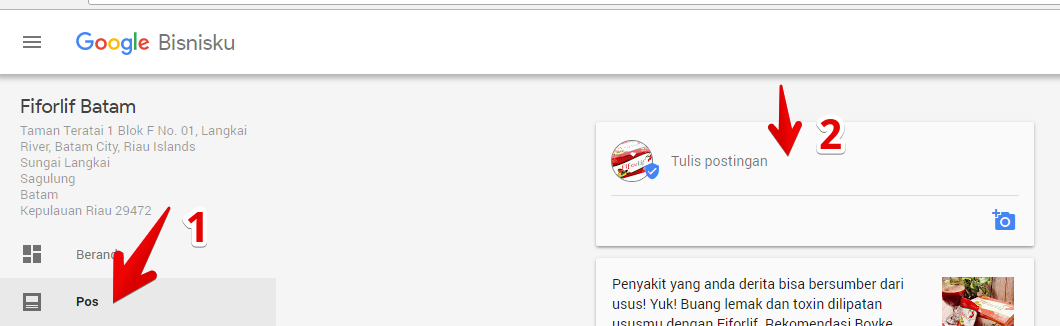 Pengaturan Pos di Google Bisnis Pengaturan Pos di Google Bisnis
