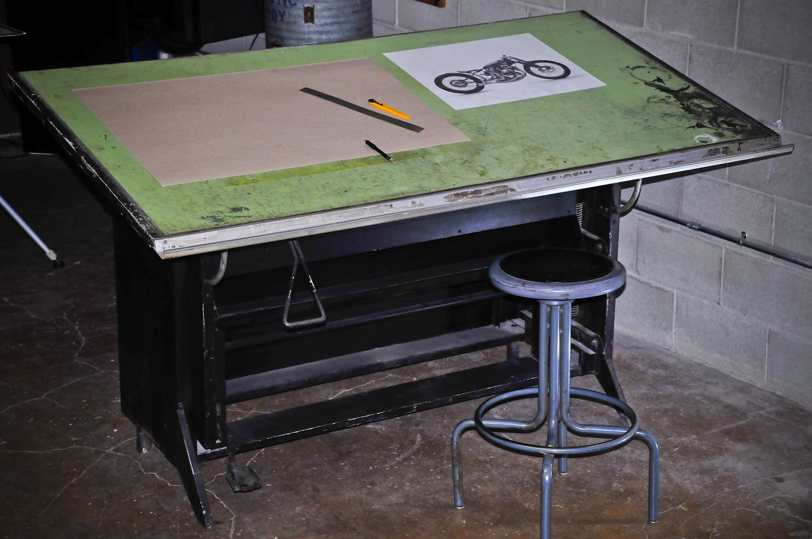 vintage industrial hamilton drafting table kitchen island