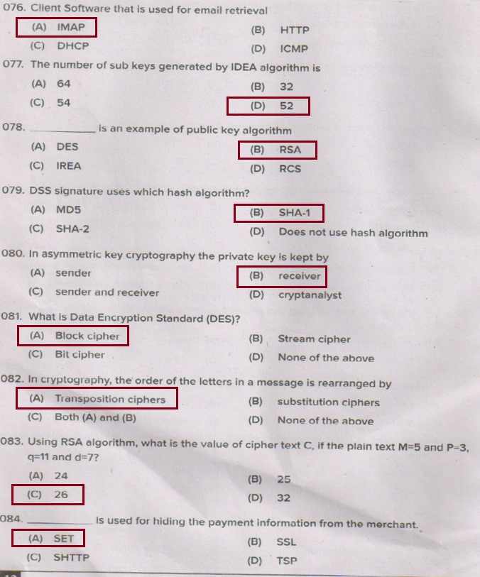 System Analyst Question Paper and Answer Key Rank Files