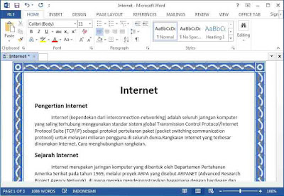 cara menambahkan bingkai di microsoft word