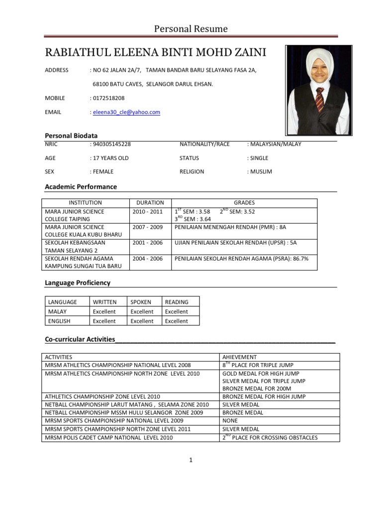 download format cv kosong