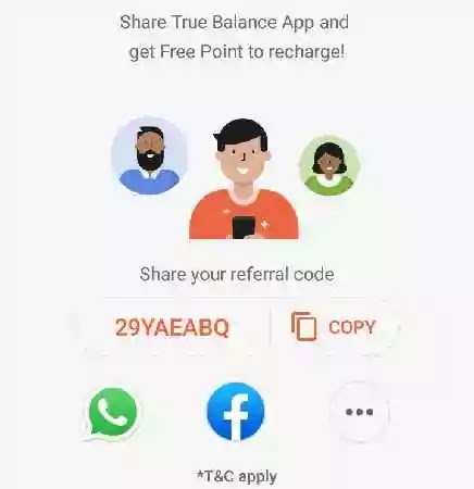 true balance referral code new