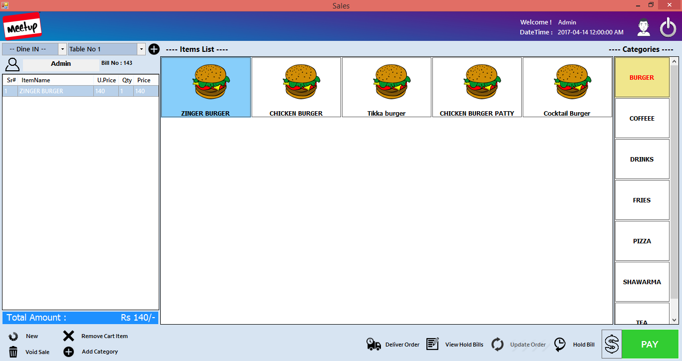 Restaurant POS Touch Layout | POS Point Of Sale Software