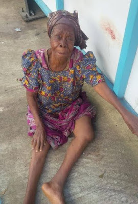 2 Photos: Old woman stranded at Costain BRT bus shelter, Lagos