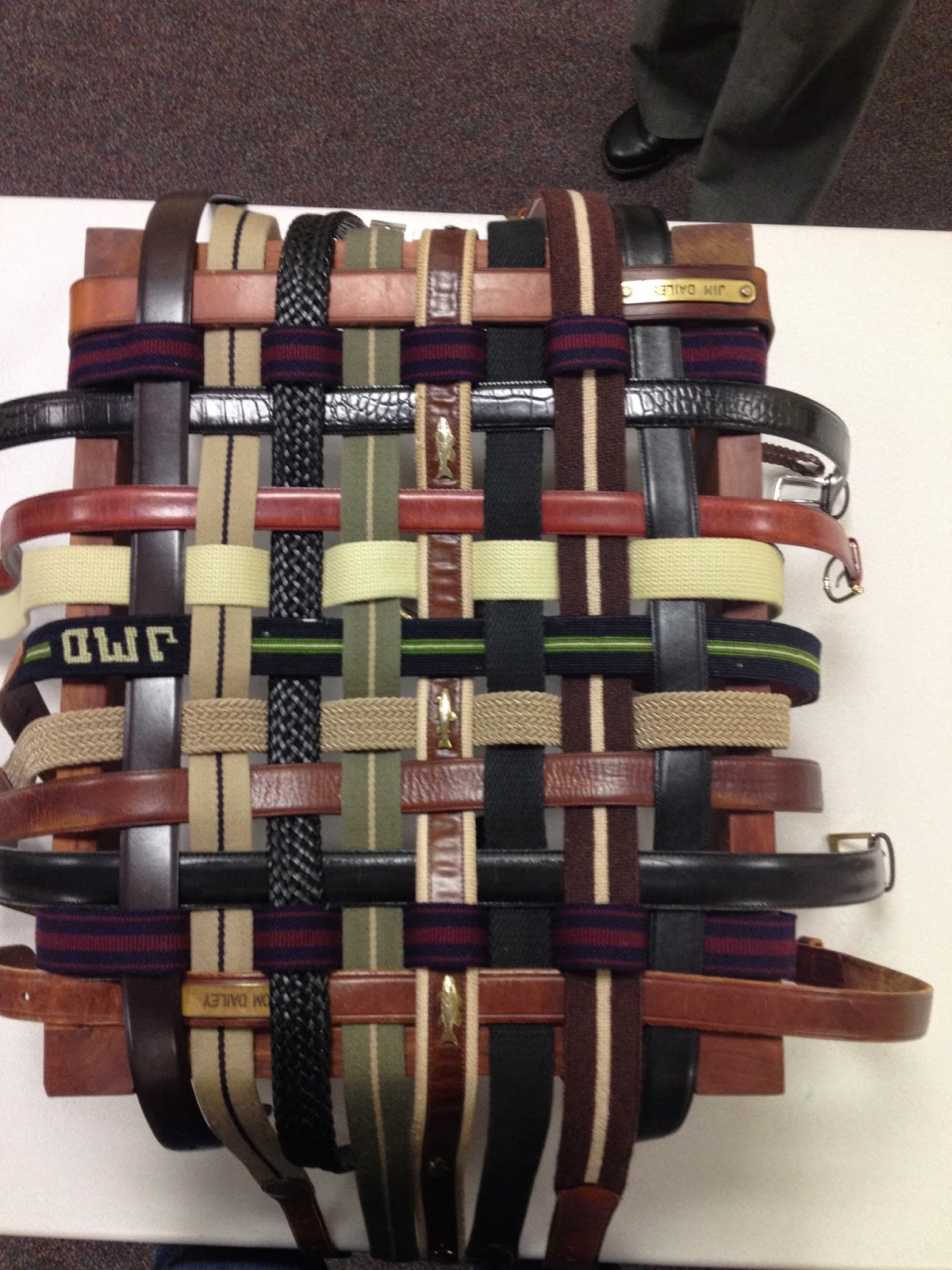 Tammy's Day Vintage Belt Bench Footstool