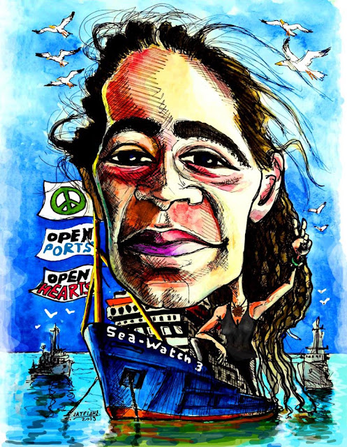 h kapetanissa tou sea watch 3 carola rackete egxrwmh karikatoura