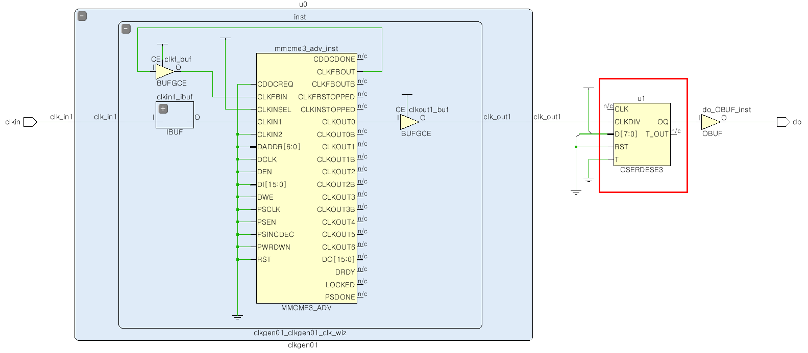 XILINX [Xilinx] UltraScale Device의 ODDR library를 이용한 clock output 구현 방법
