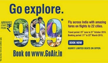 GoAir Go Explore All Inclusive Fares from Rs. 999