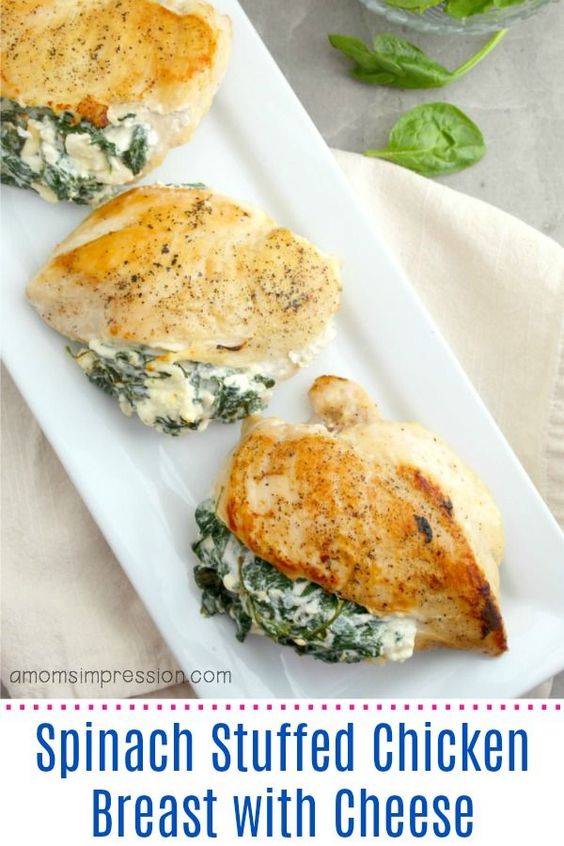 KETO SPINACH STUFFED CHICKEN BREAST WITH CHEESE - Easy Food Recipes
