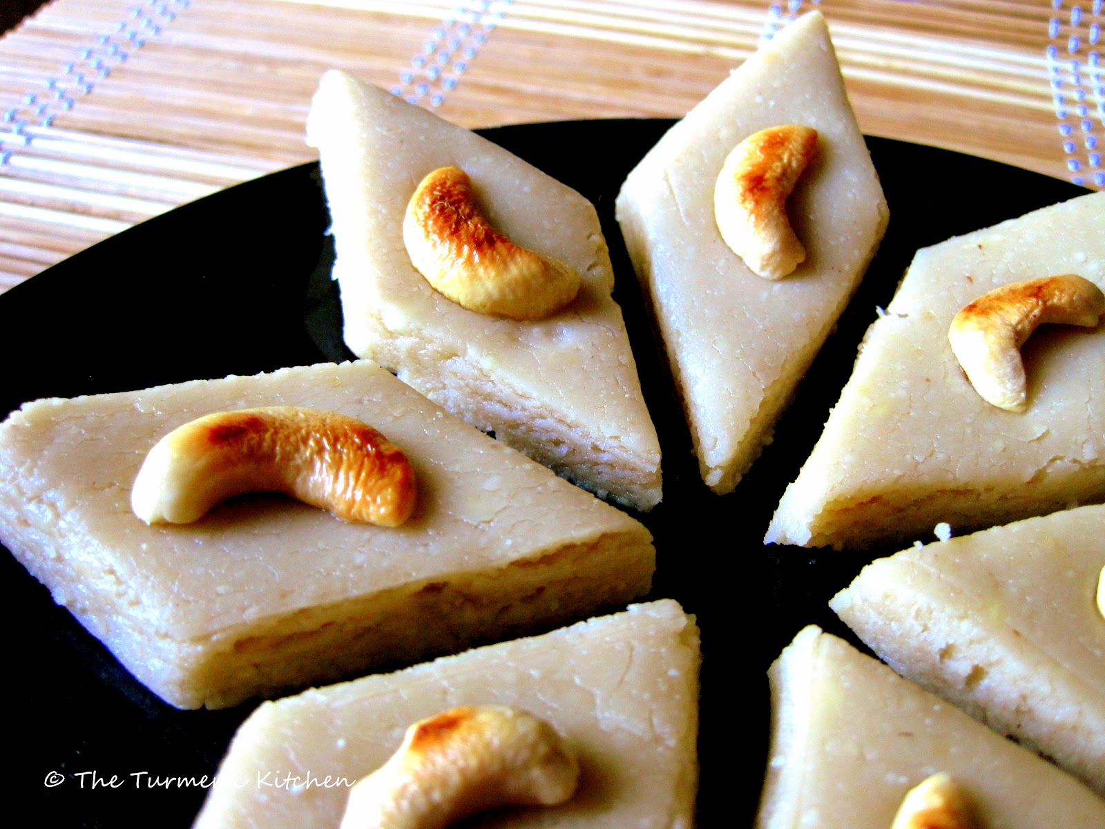 The Turmeric Kitchen Unassumingly festive Kaju Badam Barfi