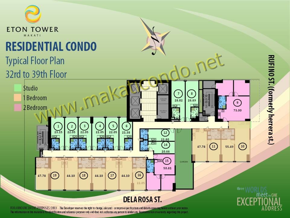 Eton Tower Makati Floor plan