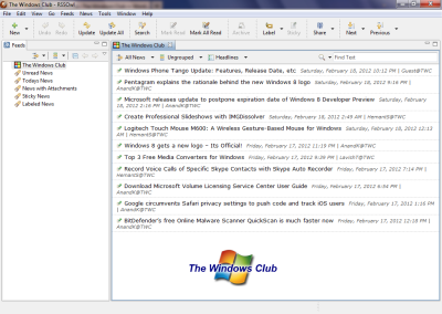 สุดยอดโปรแกรมอ่าน RSS ฟรีสำหรับ Windows