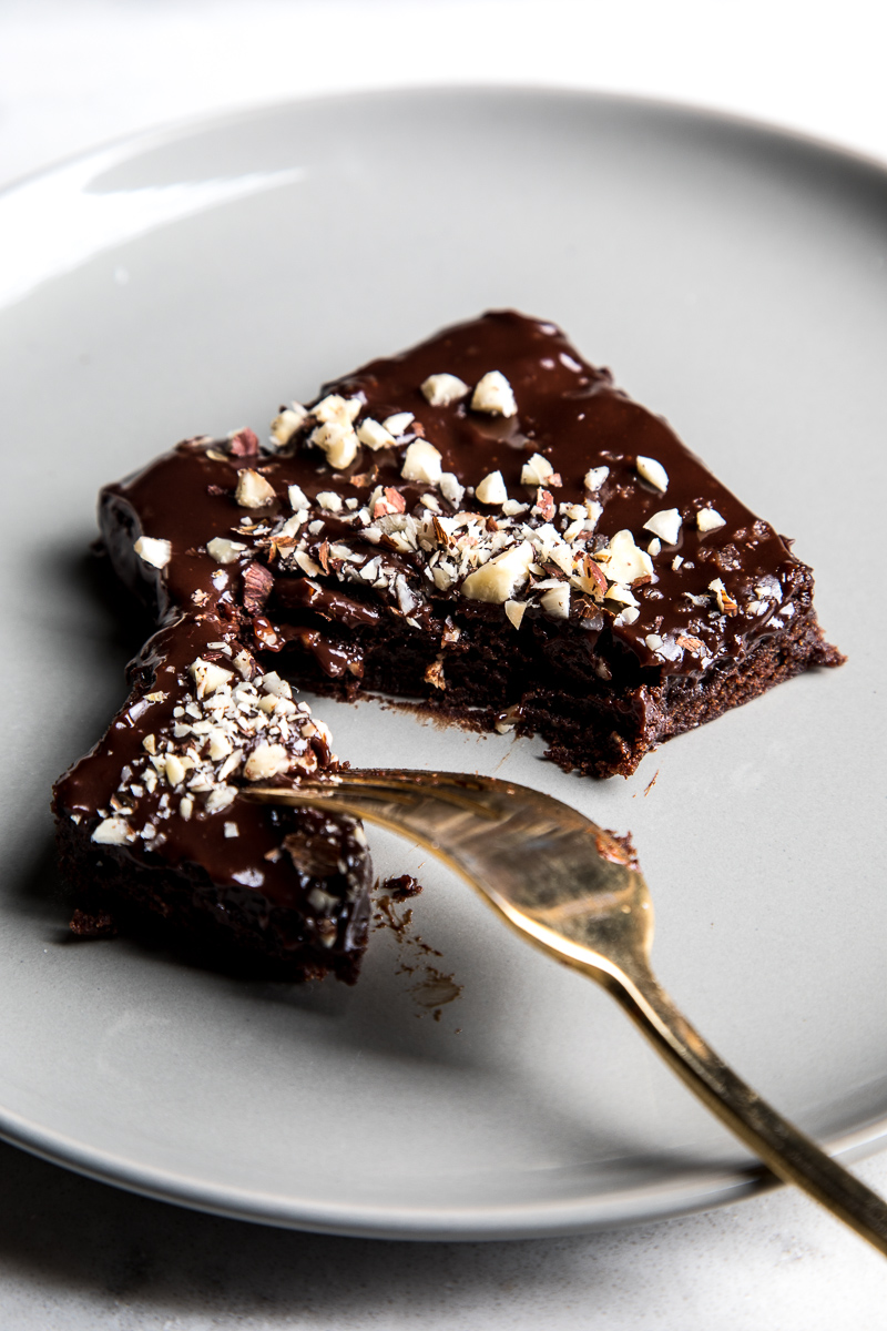 Flourishing Foodie Fudgy Chocolate Hazelnut Brownies with A Chocolate