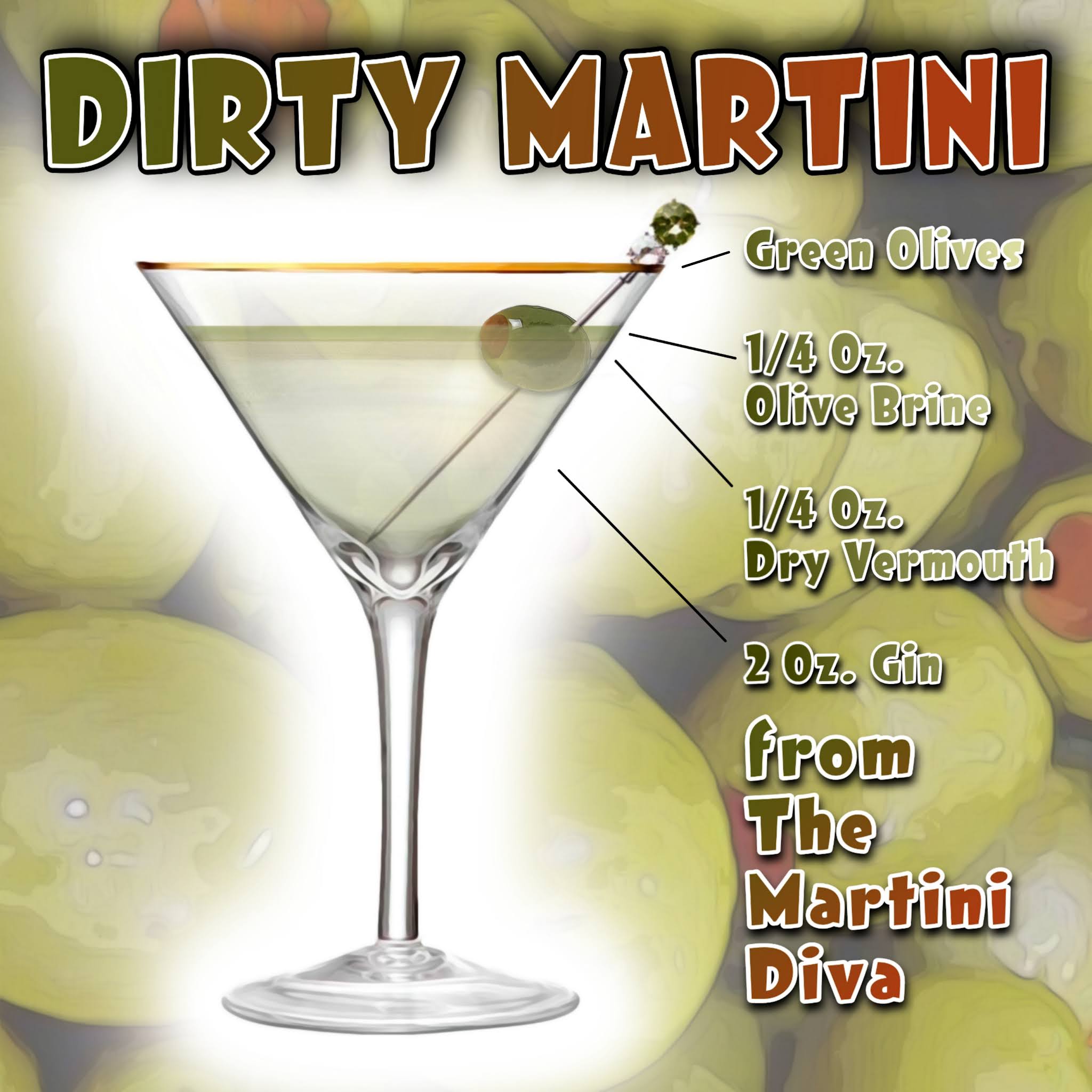 The MARTINI DIVA The DIRTY MARTINI a Classic Gin and Olive Martini