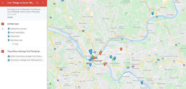 Fun Things to Do in Pittsburgh Map