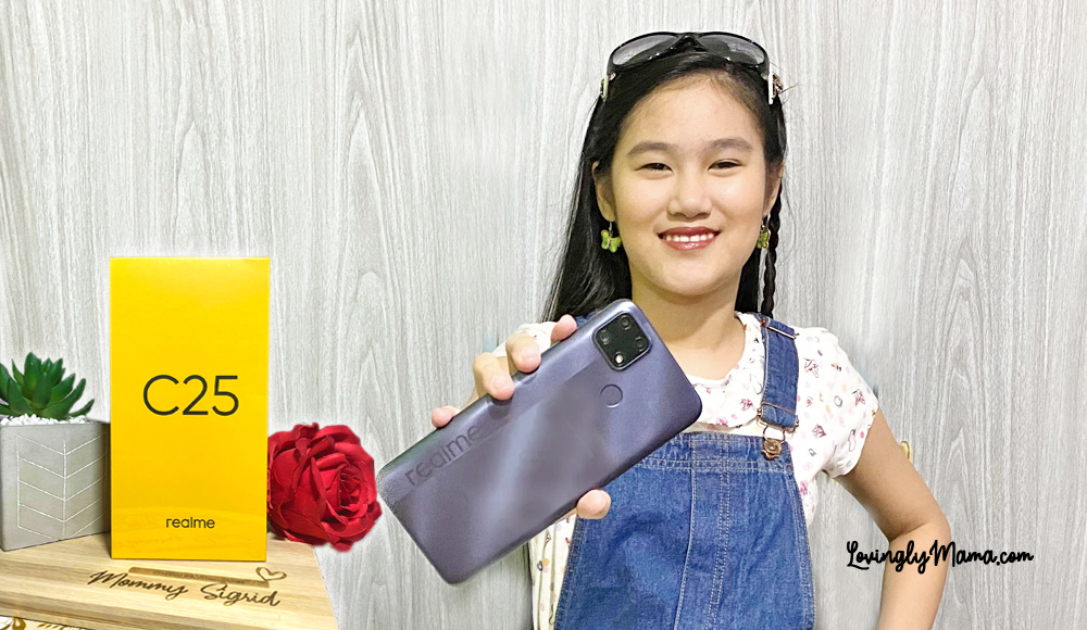 realme C25, realme C25 unboxing, realme C25 review, realme C25 specs and price, Shopee, discout, realme promos, digital lifestyle, online schooling, gaming, new normal, virtual lifestyle, new phone, smartphone, android phone, #ChallengeAccepted, #OhNoNoMore, long battery life, 6000mAh battery, MediaTek Helio G70 processor, realme C25 battery life, realme C25 price, selfie, social media posting, fingerprint recognition sensor, photoparental control, realme Buds Air 2, realme Buds Air 2 Neo, active noise-canceling earbuds, Bass Boost+, Chainsmokers, Transparency Mode, AAC high-quality audio technology, realme Buds Air 2 Neo price, realme Buds Air 2 price, jumper, denim jumper, braided long hair, pre-teen