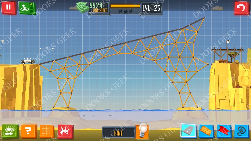 Build a Bridge! Level 26 Solutions ~ Doors Geek