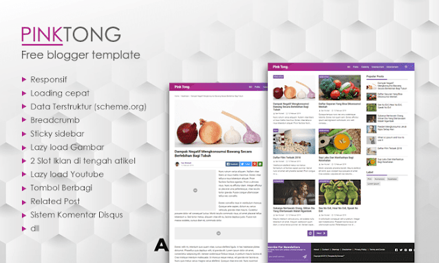 PinkTong - Latest Version - Premium Blogger Template Free Download.