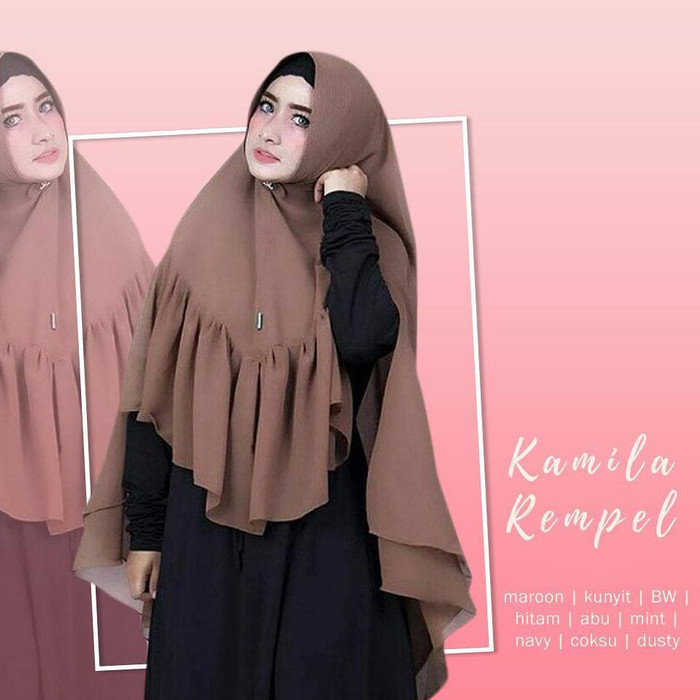Kerudung Syari Khimar Kamila Remple Double Layer Terbaru Premium