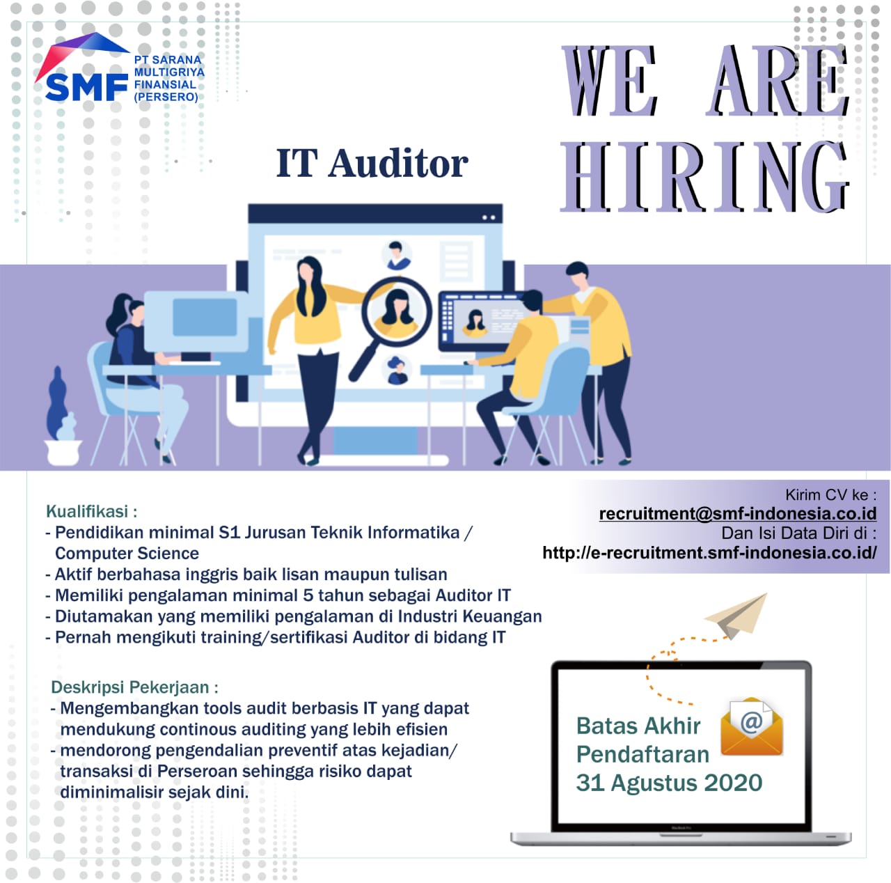 Lowongan Kerja BUMN PT Sarana Multigriya Finansial (Persero) Agustus