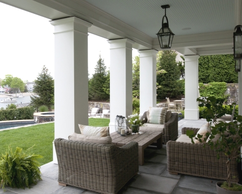 neutral porch decor