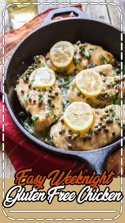 Easy Weeknight Gluten Free Chicken Piccata,ready in less than 30 Minutes! This recipe is Low Carb, Paleo, Whole 30, low calorie, gluten free, and dairy free