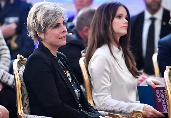 Crown Princess Victoria wore Filippa K Jacket and Trousers. Queen Silvia, Princess Sofia of Sweden and Dutch Princess Laurentien wore floral jumpsuit