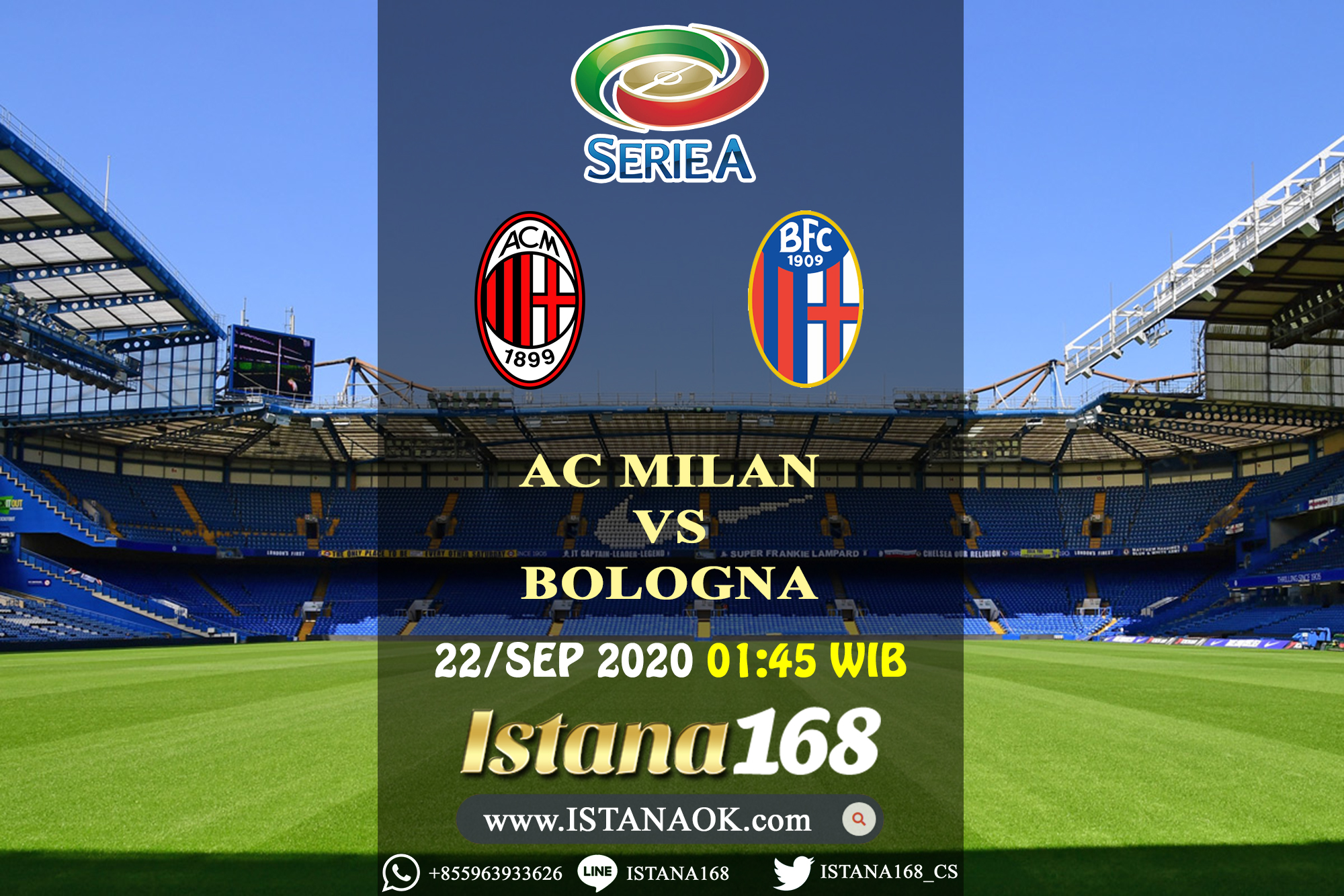 Prediksi Bola Akurat Istana168 AC Milan VS Bologna 22 September 2020