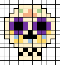 Hama bead pixel art sugar skull free design pattern